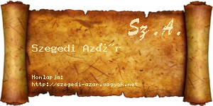 Szegedi Azár névjegykártya